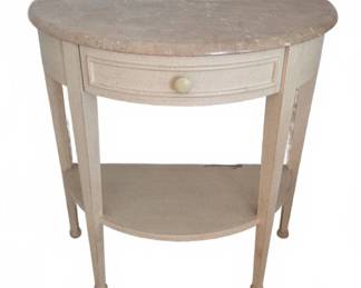 Lane Demilune Console Table With Marble Top