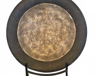 Large Decorative Metal Charger on Stand