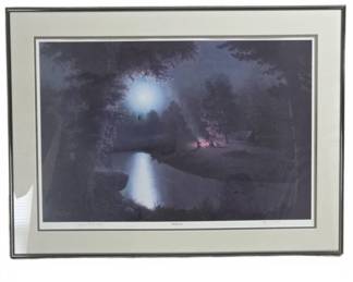 Jesse Barnes Moonlight Camp Signed Print
