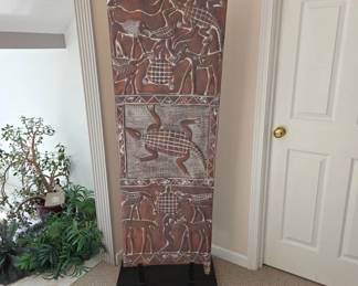 Mali Dogon-Style Granary Door With Animal Relief