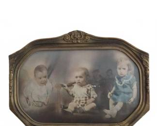 Framed Colorized Photograph of Children