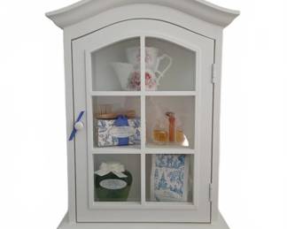 White Wall Cabinet With Curved Top