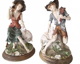 Capodimonte Porcelain Shepherd and Shepherdess