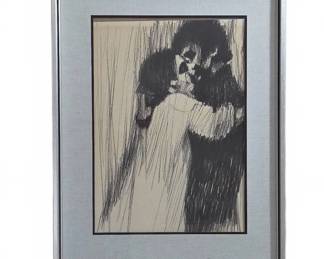 Aldo Young Lovers 1969 Lithograph Framed