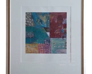 Framed Abstract Mixed Media Art "Aerial Exposure"