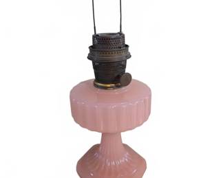 Aladdin Nu Type Model B Pink Glass Oil Lamp
