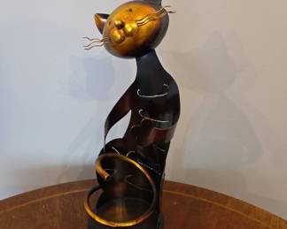 Metal Cat Wine Bottle Holder