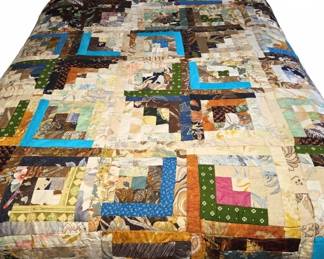 Patchwork Log Cabin Quilt 83x85 Inches