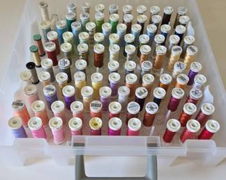 Sewing Thread Spools in Organizer Case