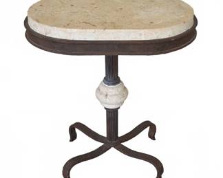 Iron and Stone Accent Table