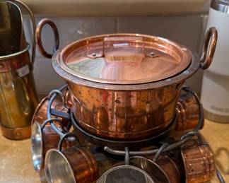 Vintage Swedish Copper glogg and Punch Set