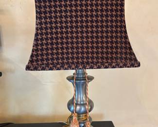 Table Lamp with Houndstooth Lampshade