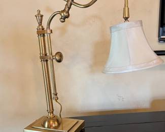 Brass Adjustable Student Lamp with Gooseneck Swing-arm