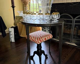 Pair of Metal, Demi Lune Tables, and more...