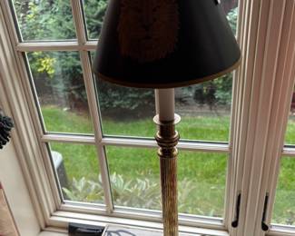 Neoclassical - Style Brass Lamp with a Black Marble Base 