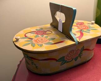 Vintage, Hand - Painted,  Folk Art Box - Scandinavian 