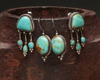 Native American .925 and Turquoise earrings