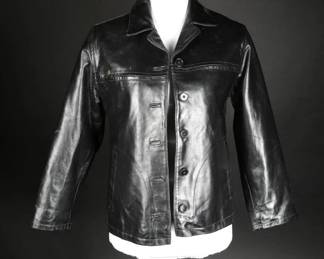 90sY2K GAP Girls Black Leather Jacket