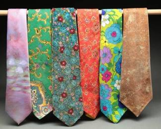 70s Psychadelic Floral  Patterned Neckties