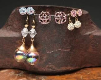 Crystal and Rhinestone Stud and Hanging Earrings