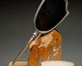 antique sterling vanity set