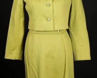 60s Lanz Original Wool Chartreuse Suit