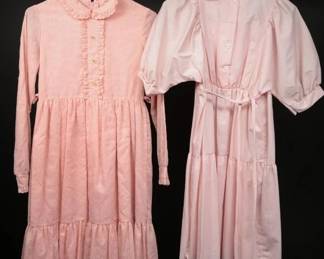Vintage Girls Prairie Style Pink Dresses