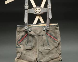 Childs Leather German Lederhosen with Suspenders