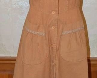 70s Well Made Womens Corduroy ButtonFront Dress