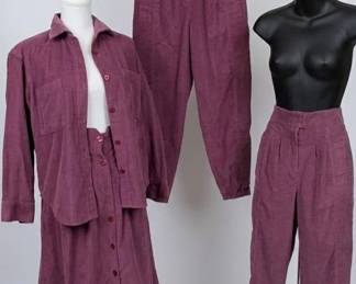 80s Sparks Purple Corduroy 3Piece Set