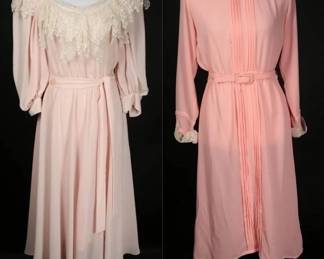 70s80s Pink LaceTrim Chiffon Dresses