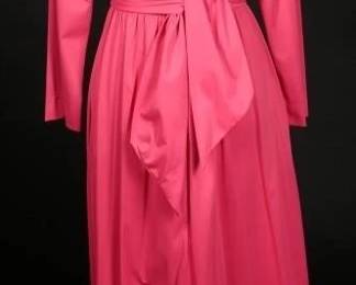 1970s Vanity Fair Coral Nylon Hostess Gown