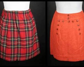1960s Mod Wool Mini Skirts