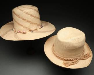 Vintage 80s Handmade Straw Hats