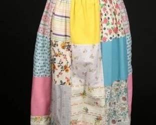 60s patchwork maxi apron dress