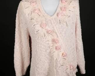 80s Bonnie  Bill Pink Knit Sweater