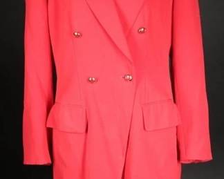 90s Kasper for A.S.L. Womens Red Skirt Suit