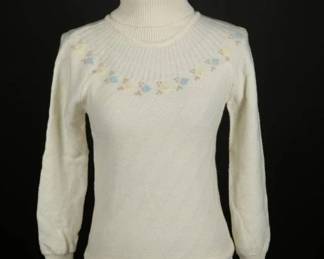 1980s DARN KNIT Floral Cottage Core Sweater