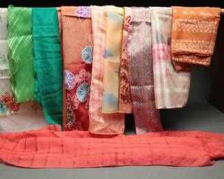 Assorted Vintage Silk and Cotton Scarves