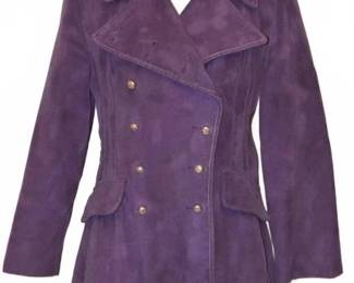 70s Purple Ultrasuede DoubleBreasted Coat
