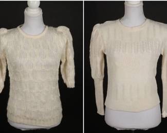 80s Boho Ivory Openwork Knit Sweaters