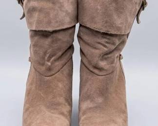 80s Zodiac USA Taupe Suede Womens Boots
