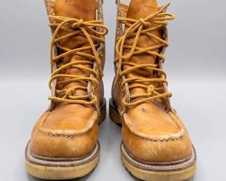 70s80s Texas Steer Brown Leather Work Boots