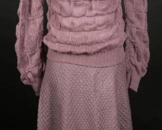 1970s COLLAGE Smoky Lavender Knit Sweater Set