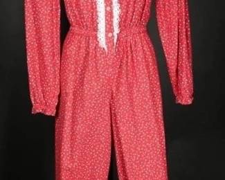 80s PrairieCore Floral Cotton Flannel PJs