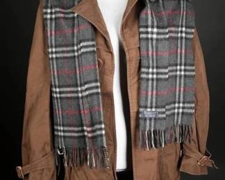 Vtg Italian Trench Coat  Burberrys Wool Scarf