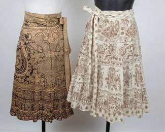 7080s Block Print Inidan Cotton Wrap Skirts