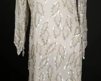 Vintage 80s Lillie Rubin 3D Beaded Evening Dress