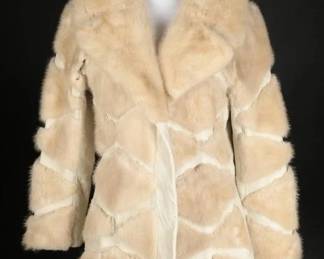 70s Blonde Mink  Leather Patchwork Coat