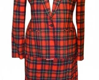 Vintage Pendleton Plaid Wool Skirt  Blazer Suit